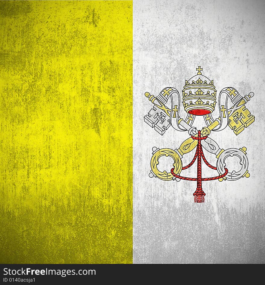 Grunge Flag Of Vatican