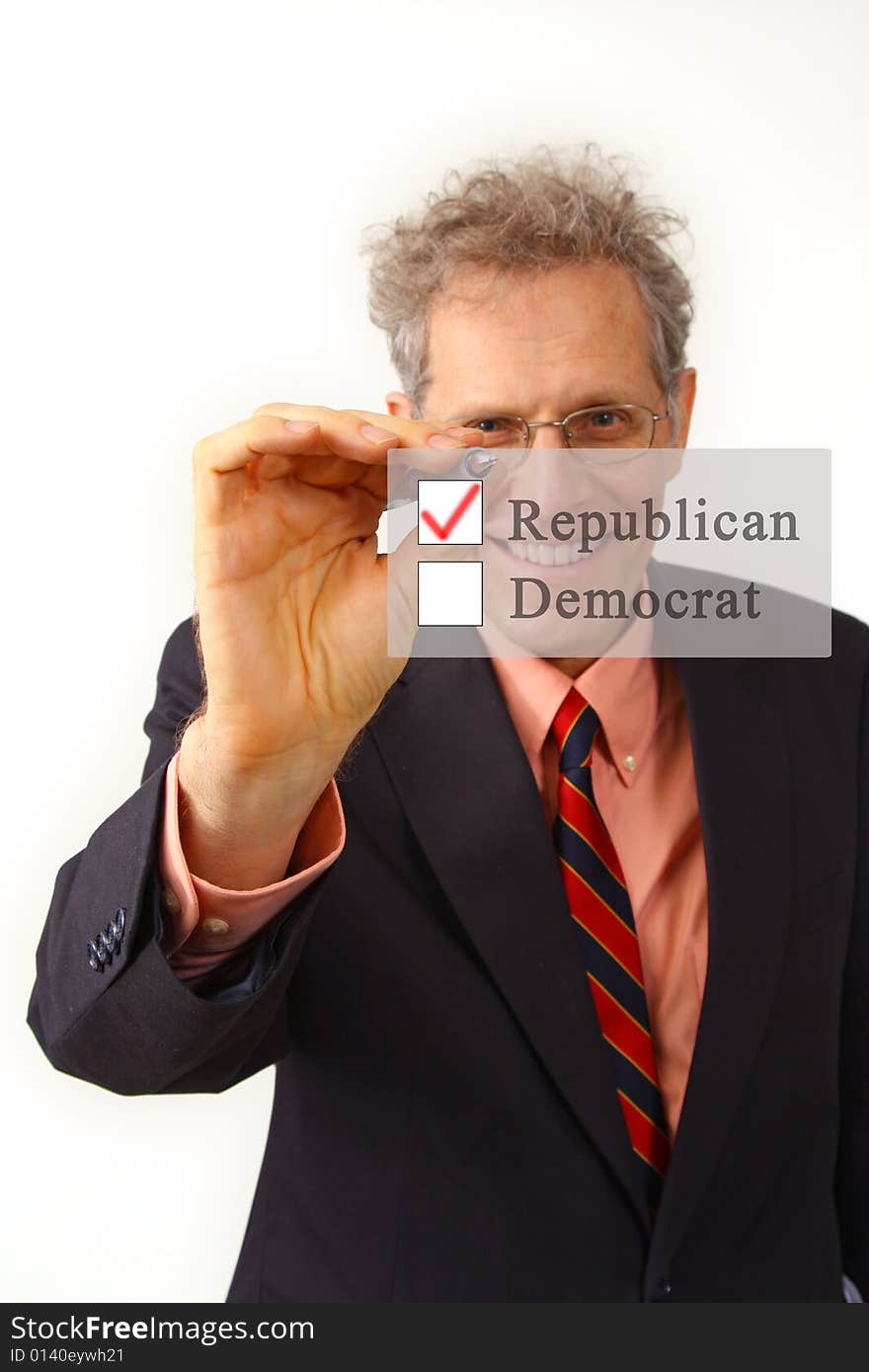 Businessman in political occupation, republican. Businessman in political occupation, republican