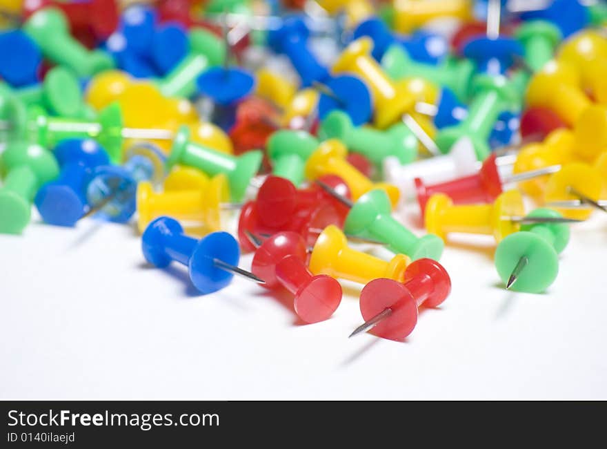 Thumb tacks close up