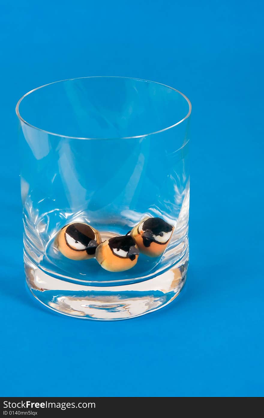 Three birds in a glass