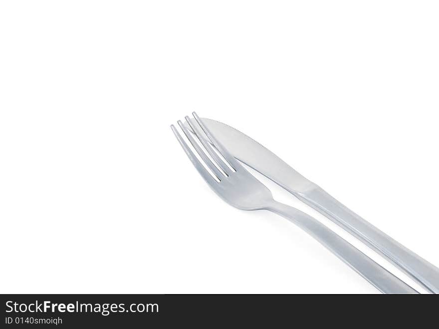 Metallic Fork and Knife