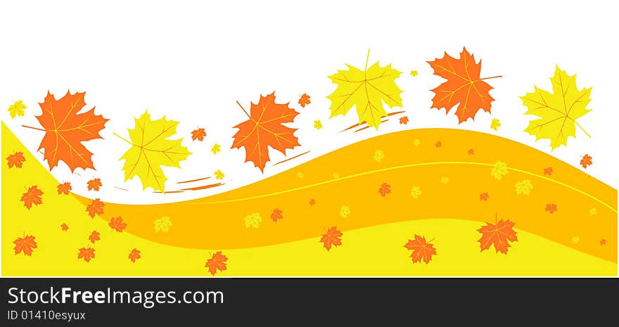 Vector autumn background with leaves