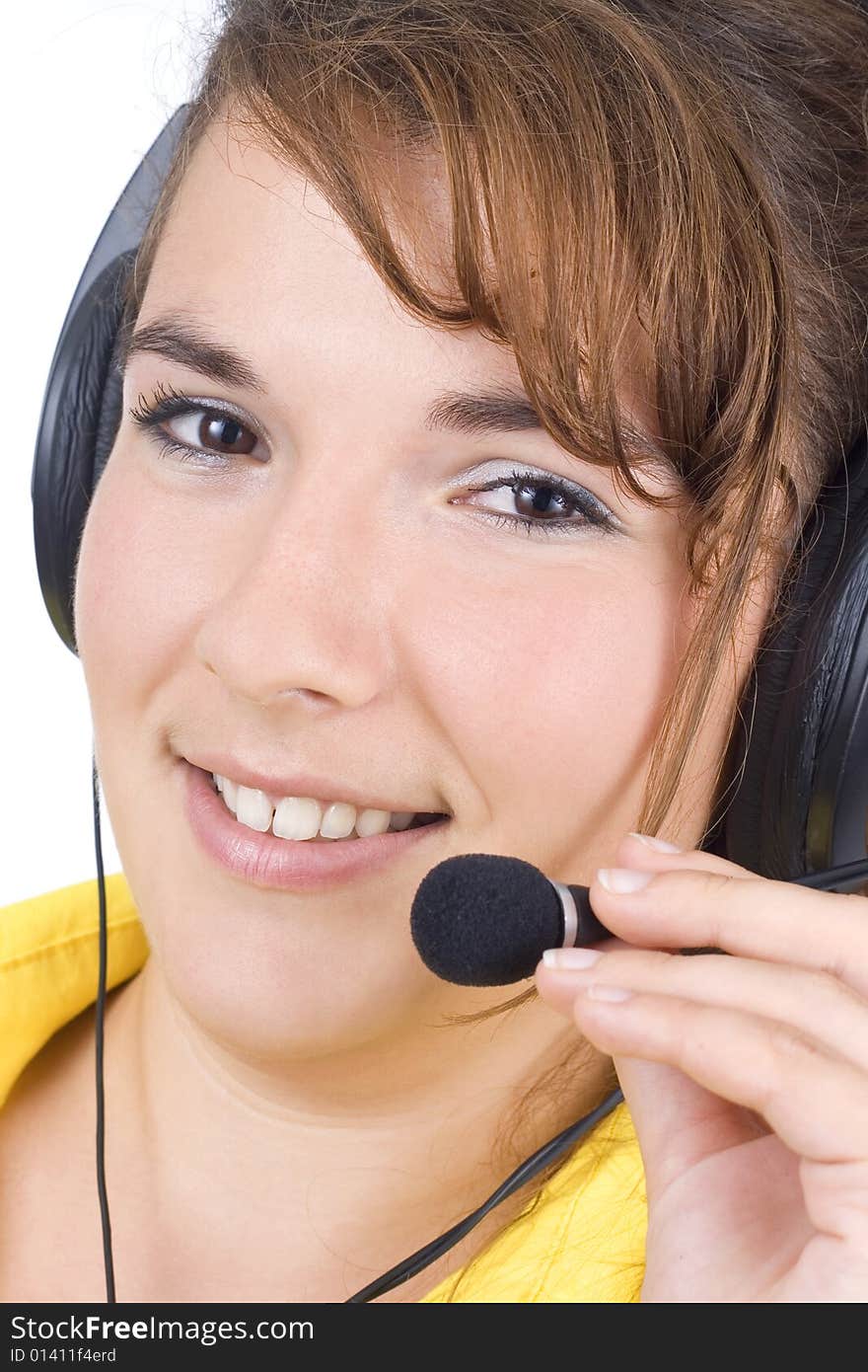 Customer service agent isolated on white background