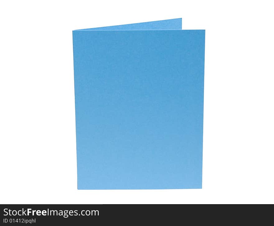 Light blue blank card isolated on white background