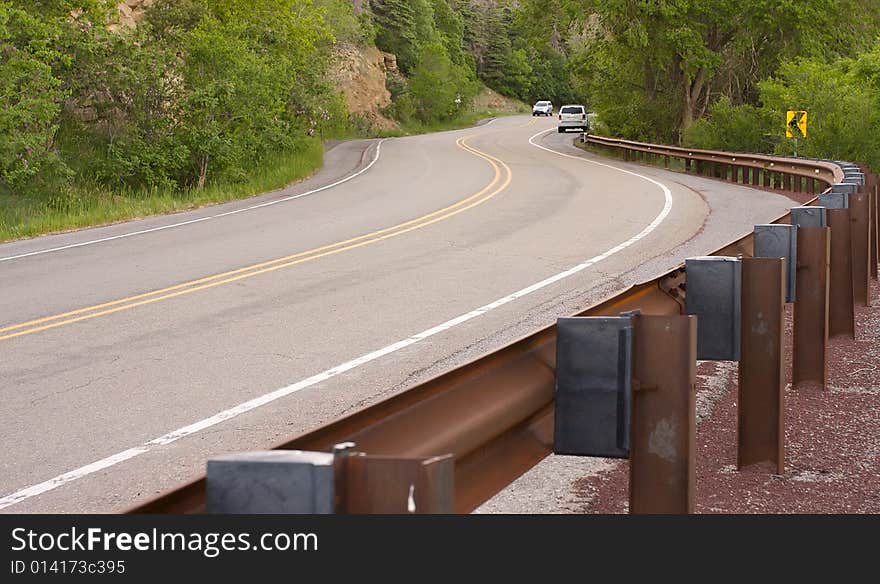 A curvy mountain road