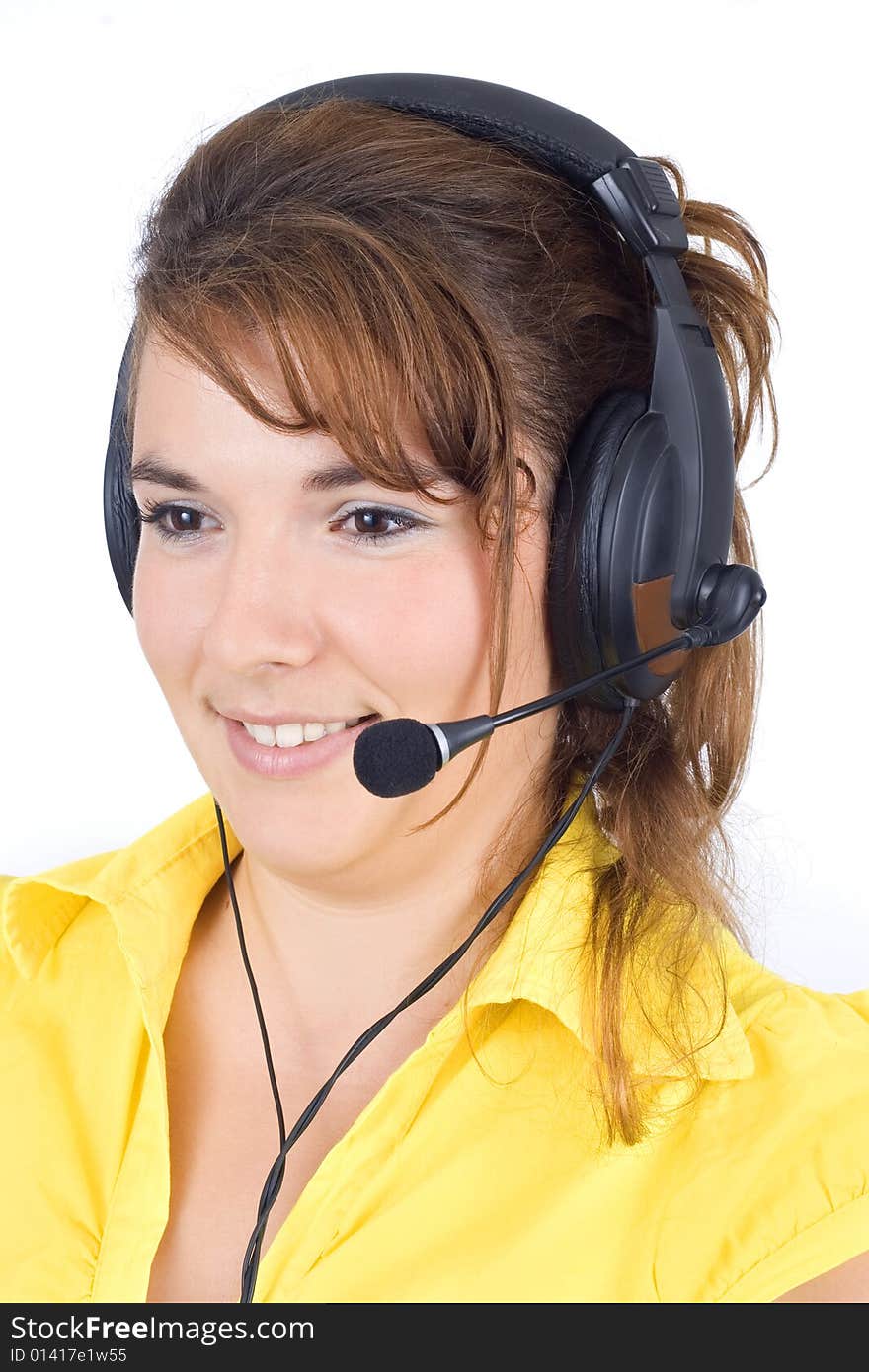 Customer service agent isolated on white background