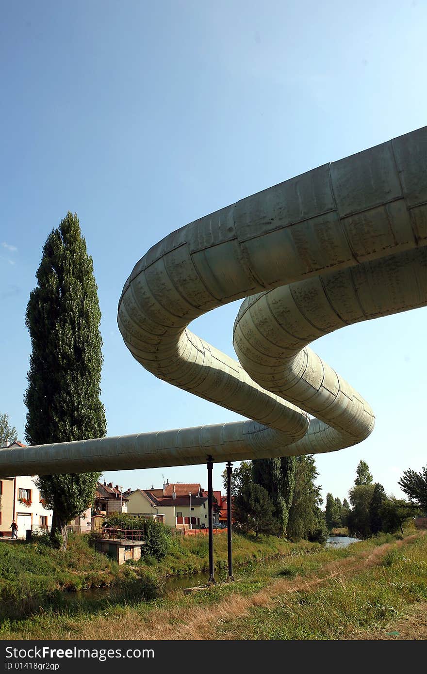 Big pipe line between two factories