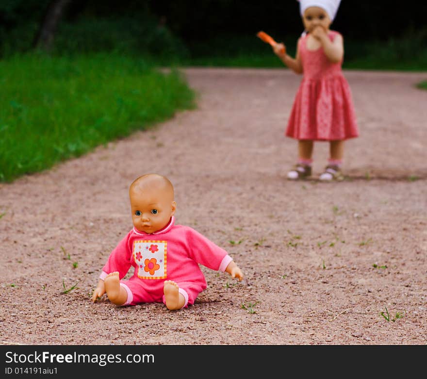 Doll left by a small girl