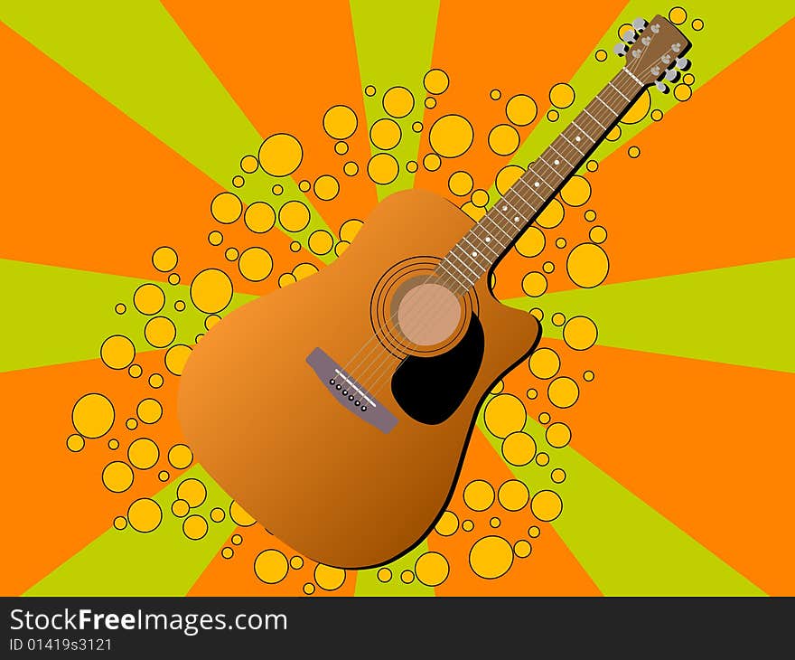 Vector illustration of acoustic guitar