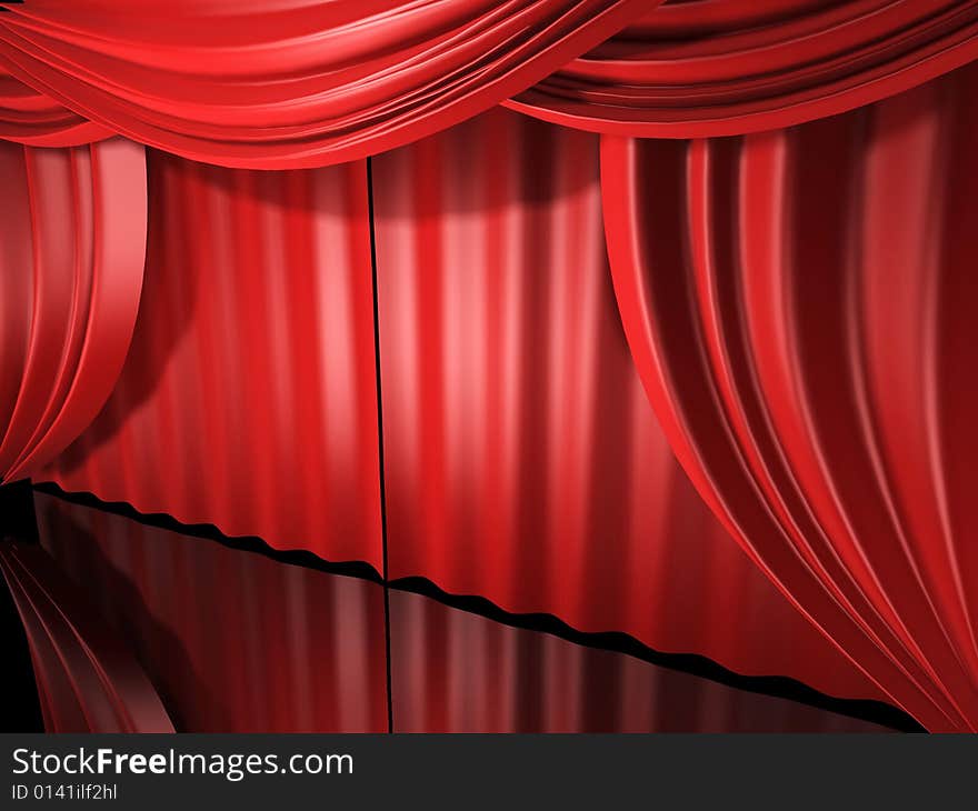 Red Stage Drapes