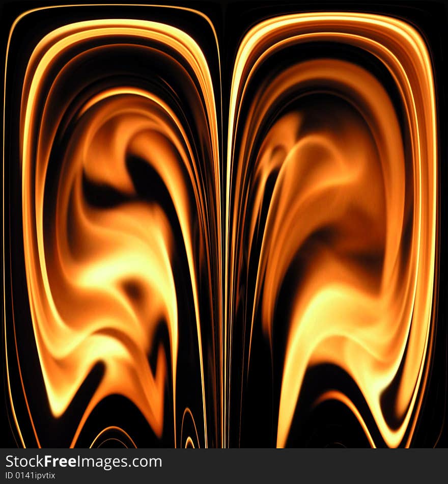 Abstract fire pattern on black background