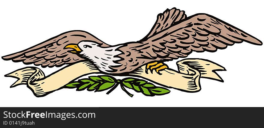 Eagle with scroll