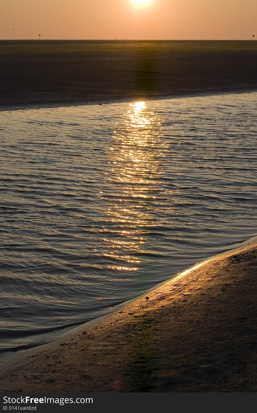 Sunrise on the beach on ameland