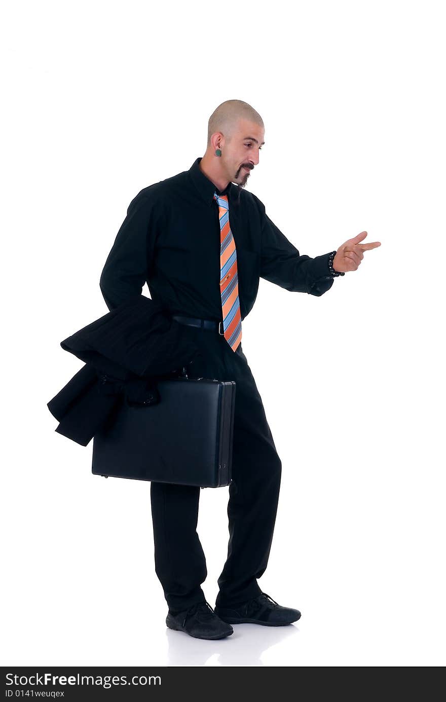 Alternative businessman formal dressed, studio shot