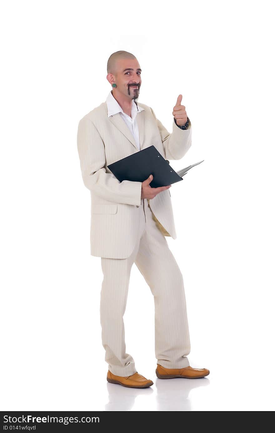 Alternative businessman formal dressed, studio shot