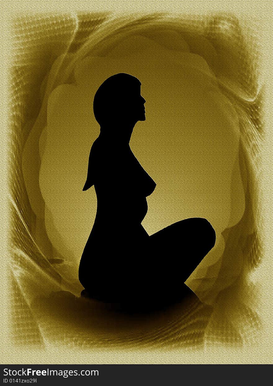 Silhouette of woman-card