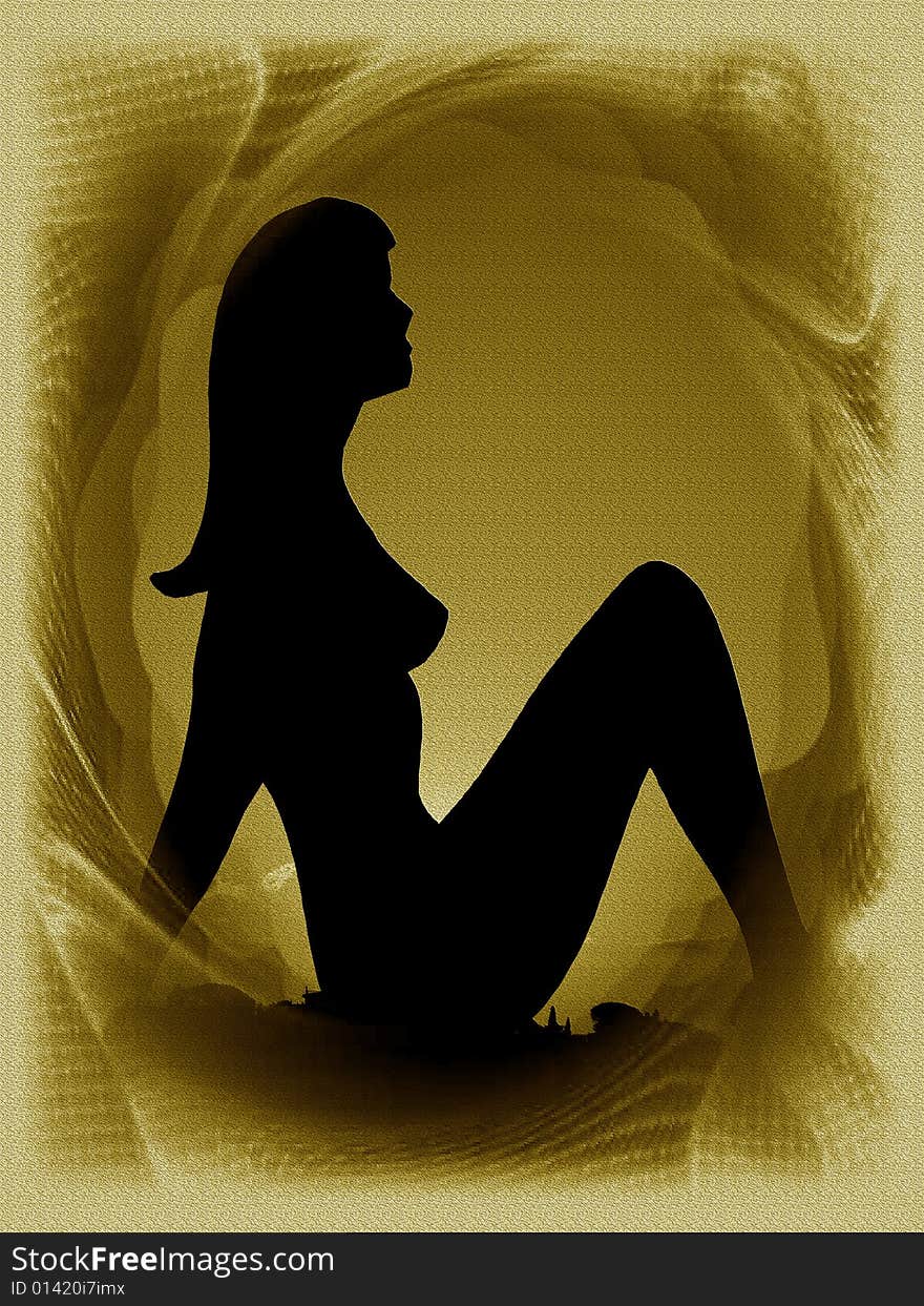 Silhouette of woman-card