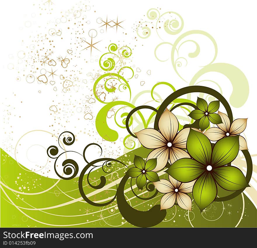 Abstract floral background. A vector format is added. Suits well for a postcard or background. Abstract floral background. A vector format is added. Suits well for a postcard or background