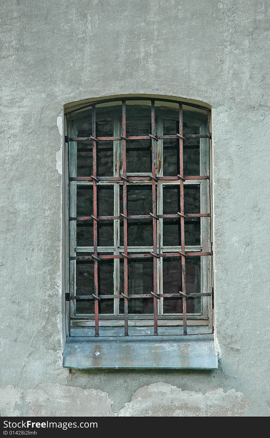 Window  in a fortress stone wall