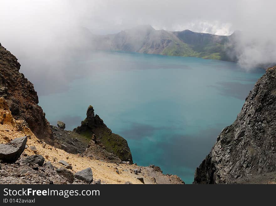 Tianchi (Heaven Lake) of Changbaishan (Changbai Mountains or Baekdu) in Jilin Province, China. Tianchi (Heaven Lake) of Changbaishan (Changbai Mountains or Baekdu) in Jilin Province, China.