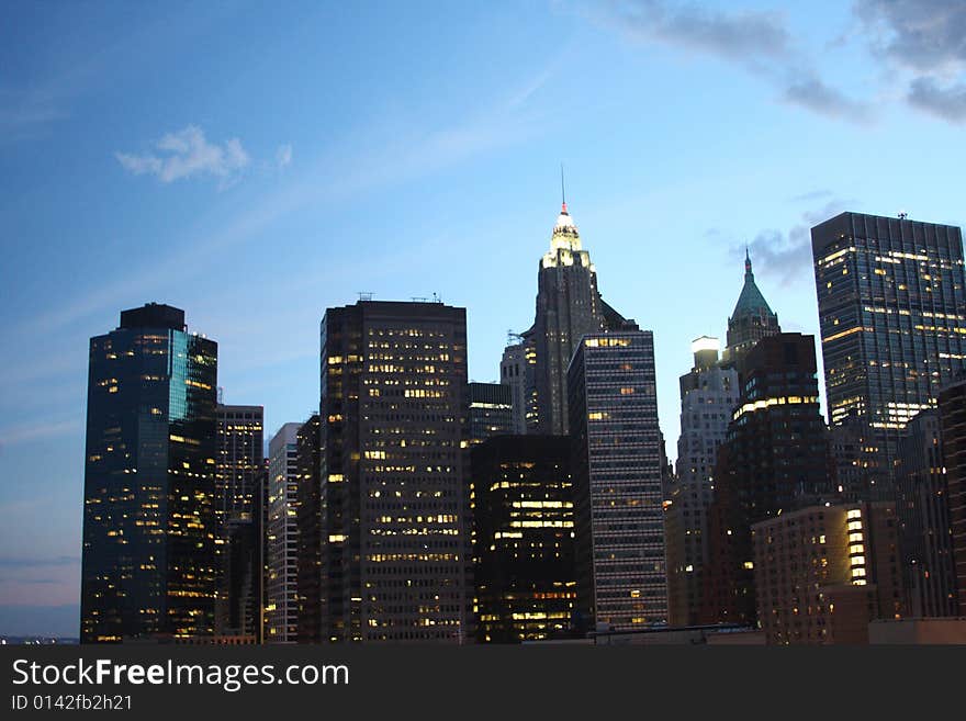 View of downtown Manhattan, New York.