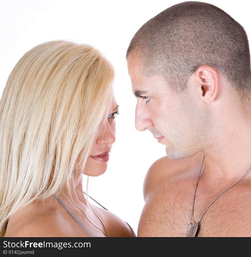 Passion look between a man and woman