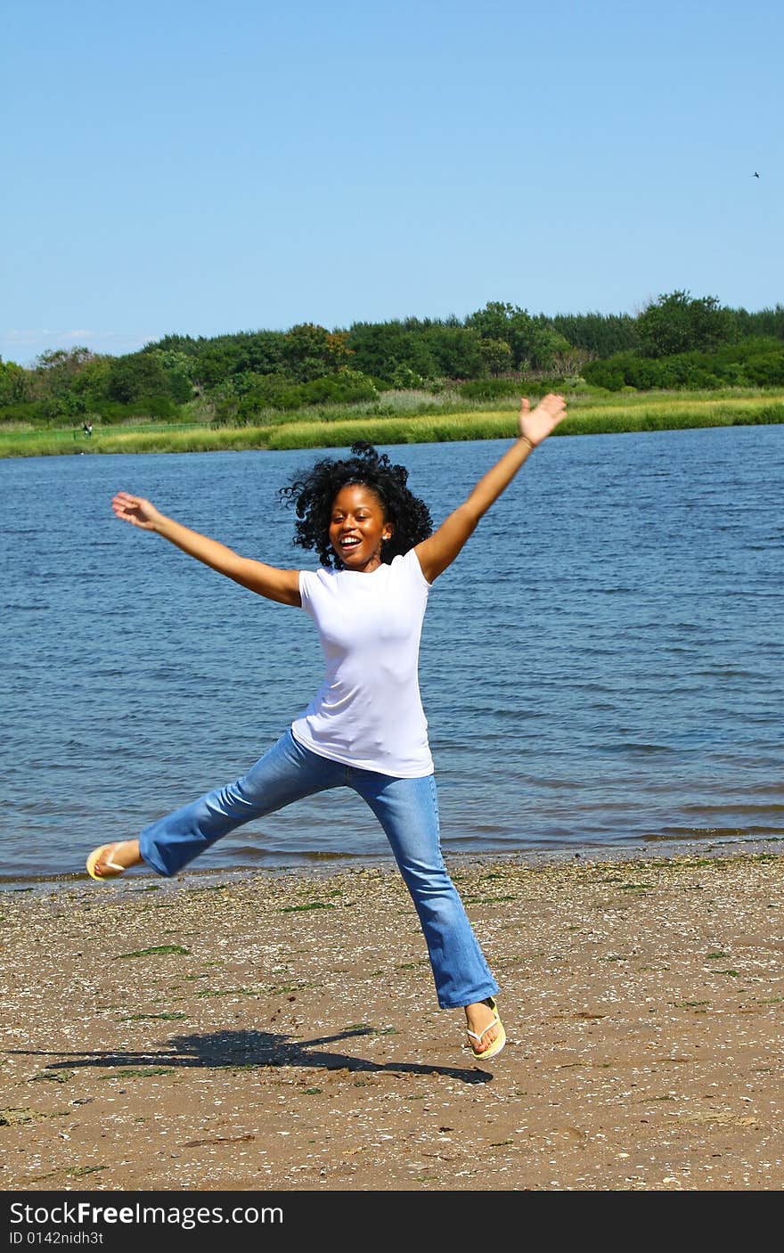 Young woman outdoors in summer. Young woman outdoors in summer