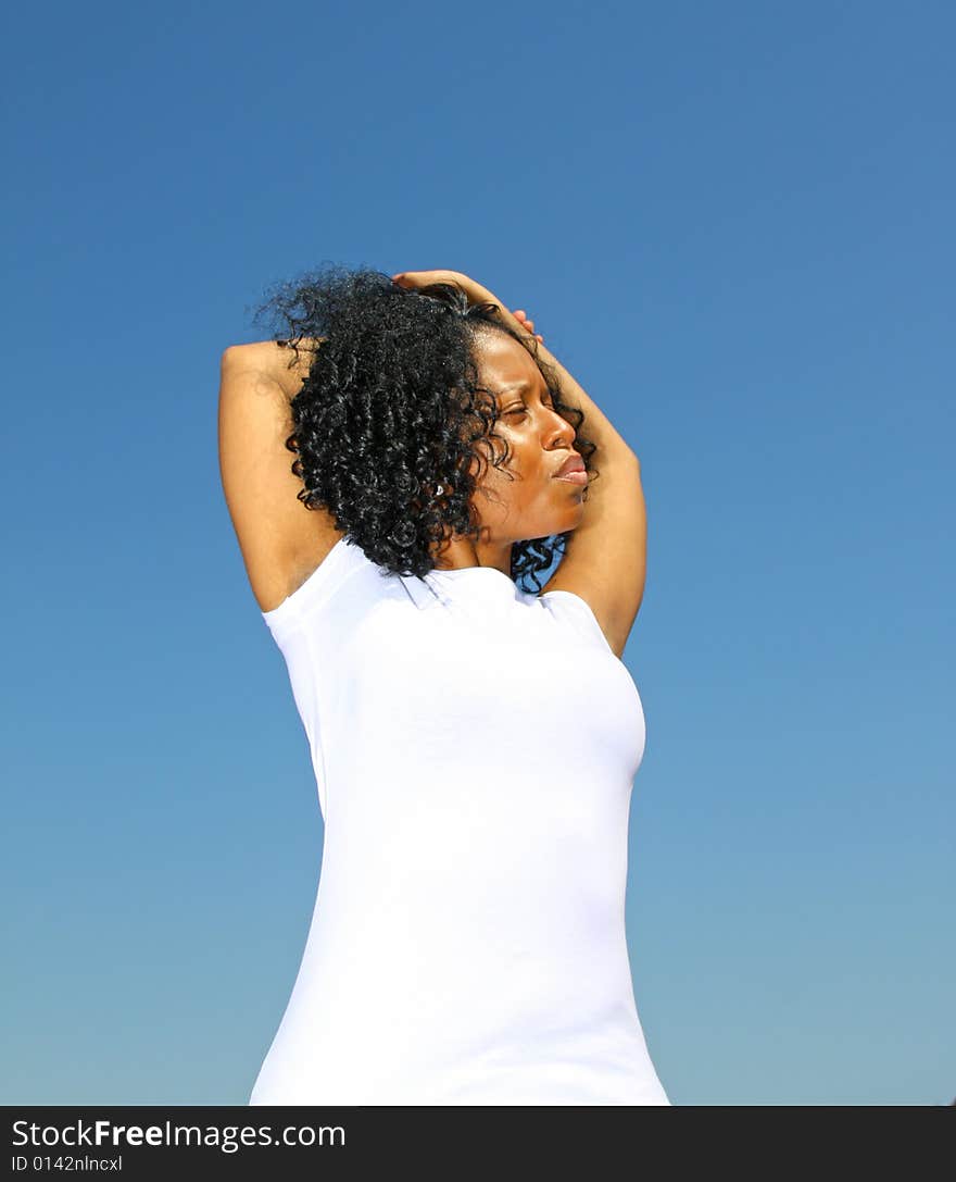 Young woman outdoors in summer. Young woman outdoors in summer