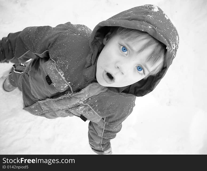 Playing outside in the snow. Playing outside in the snow