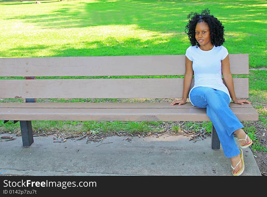 Young woman outdoors in summer. Young woman outdoors in summer