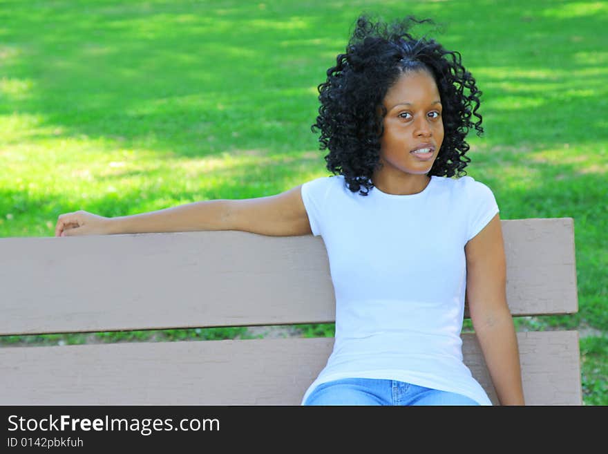 Young woman outdoors in summer. Young woman outdoors in summer