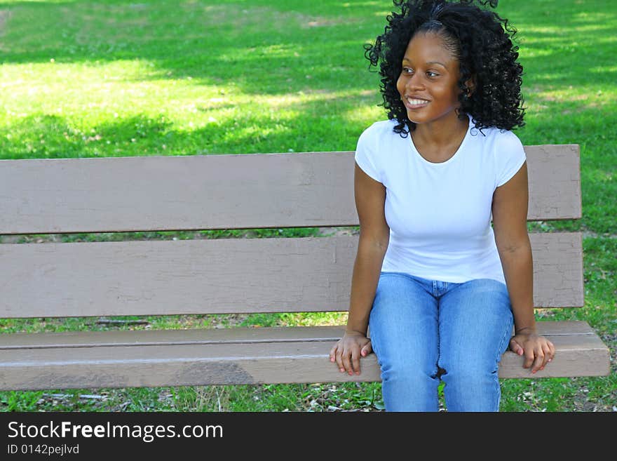 Young woman outdoors in summer. Young woman outdoors in summer