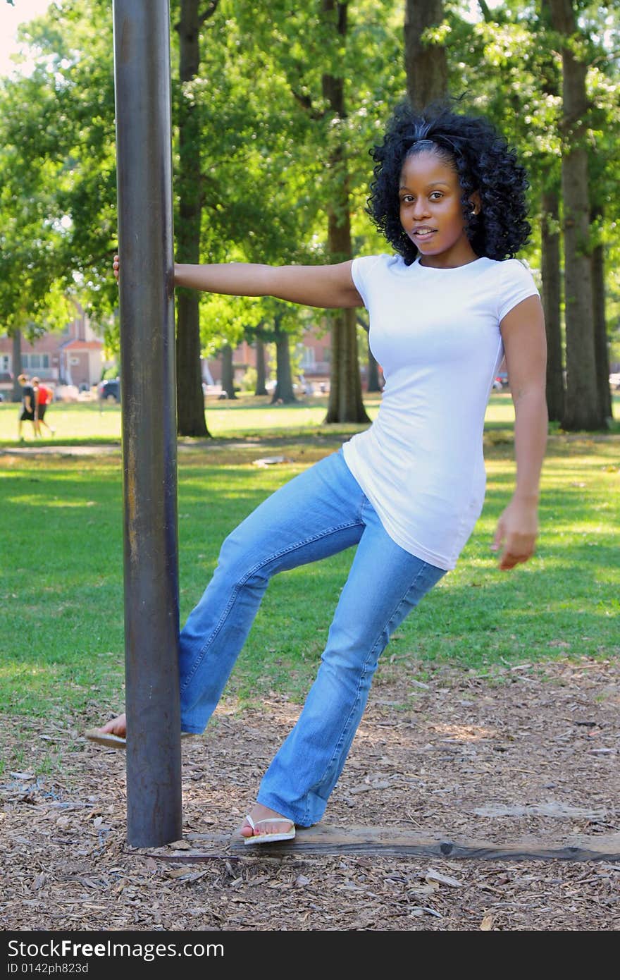 Young woman outdoors in summer. Young woman outdoors in summer