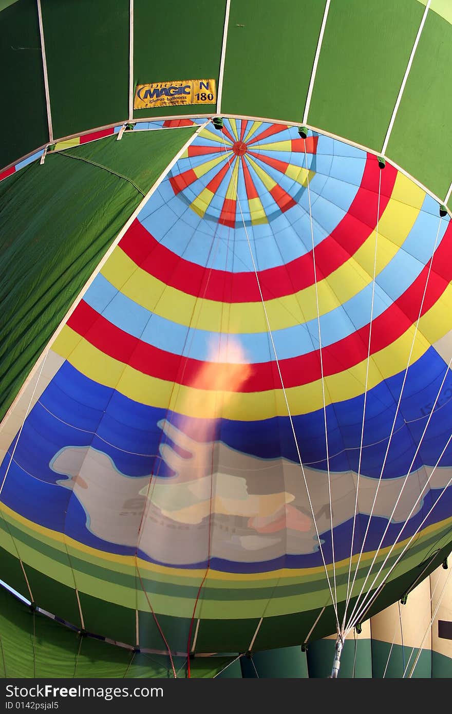 Air balloon preparing for a flying in Majorca in Spain. Air balloon preparing for a flying in Majorca in Spain