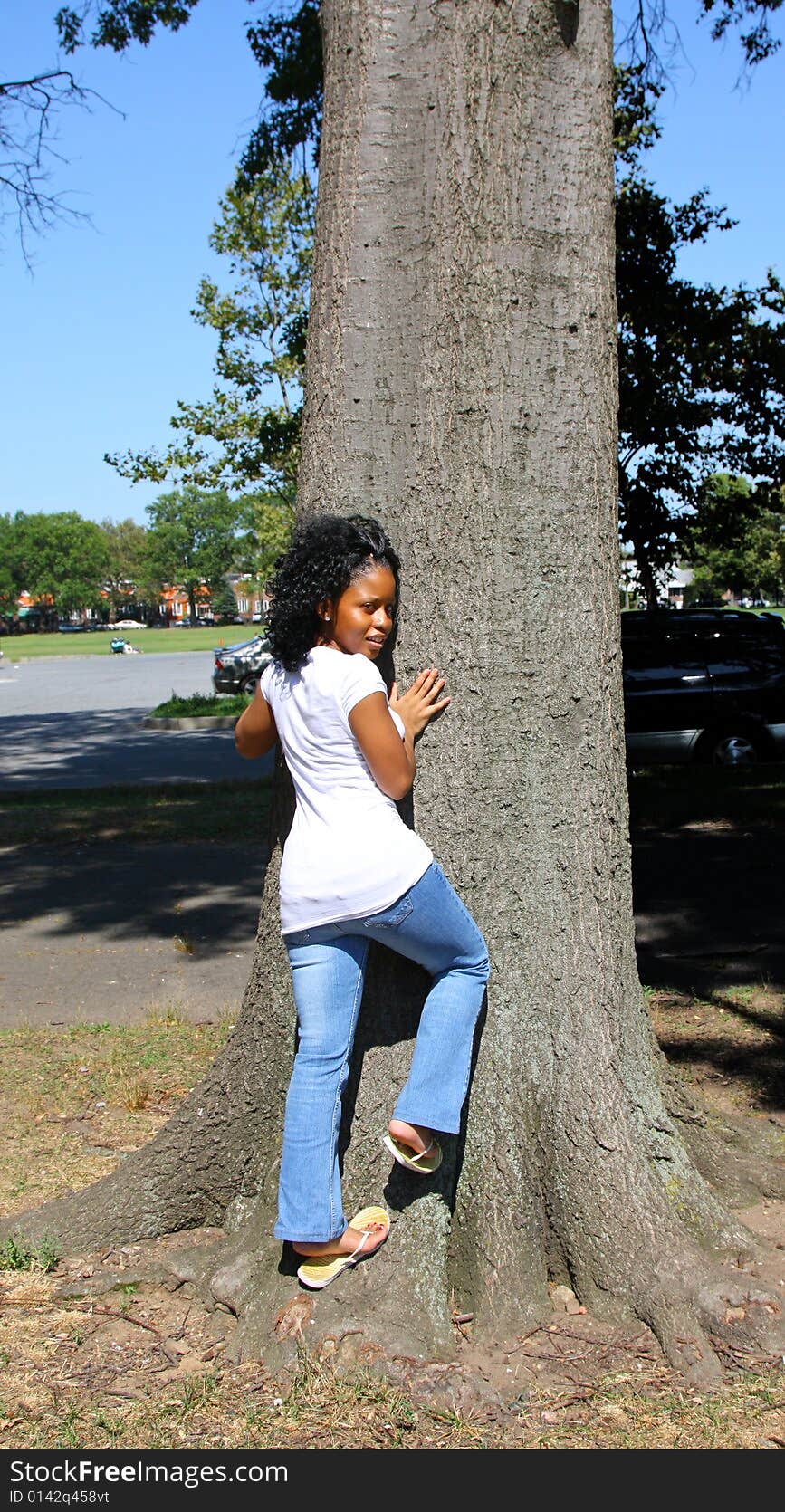 Young woman outdoors in summer. Young woman outdoors in summer