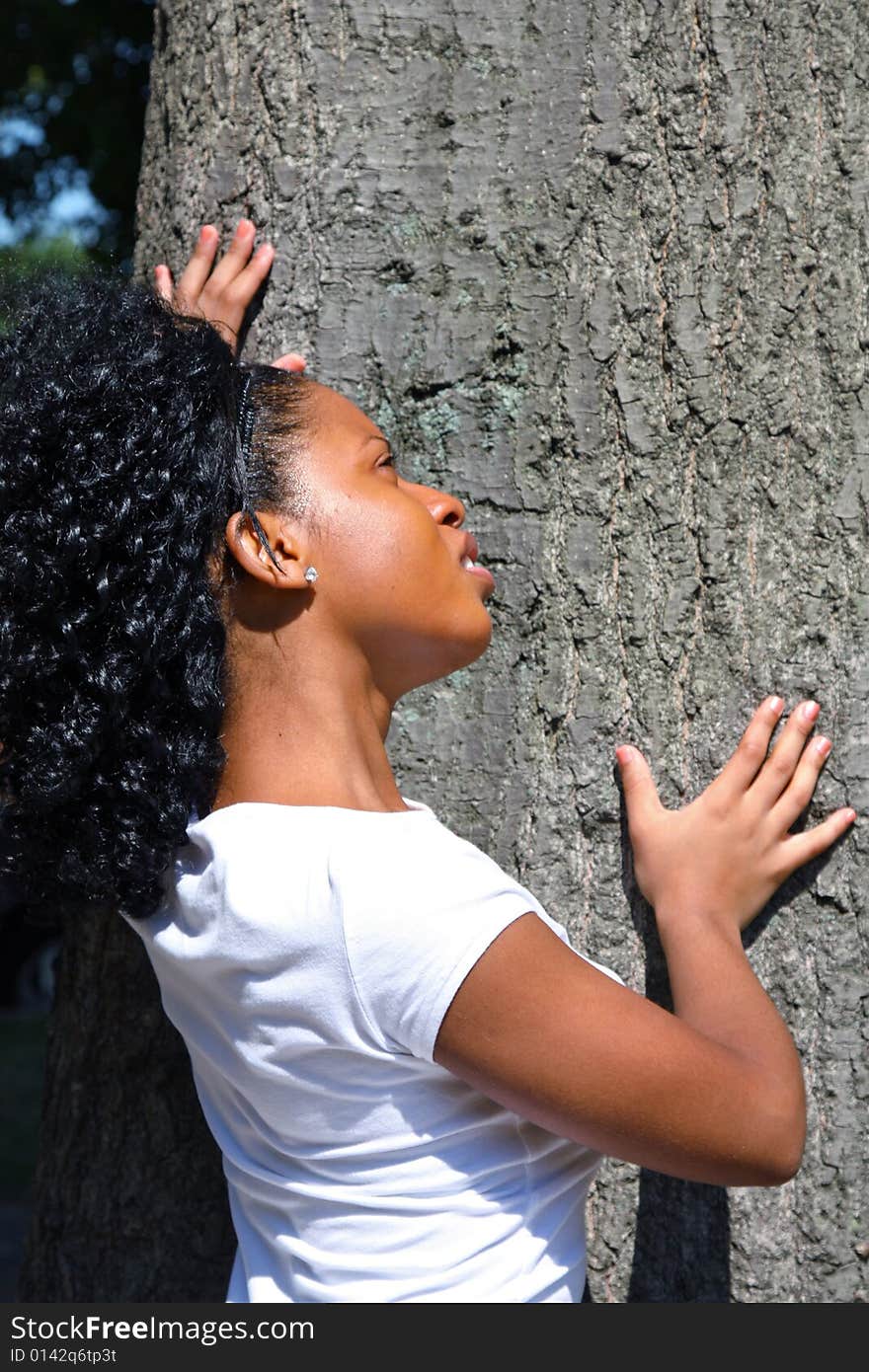 Young woman outdoors in summer. Young woman outdoors in summer