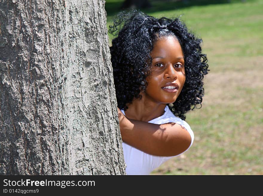 Young woman outdoors in summer. Young woman outdoors in summer