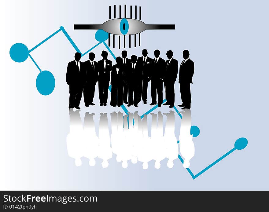 Illustration of business people black