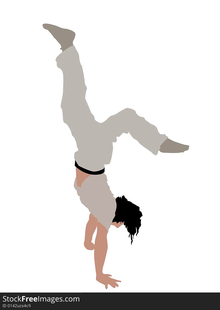 Head over heels on white background