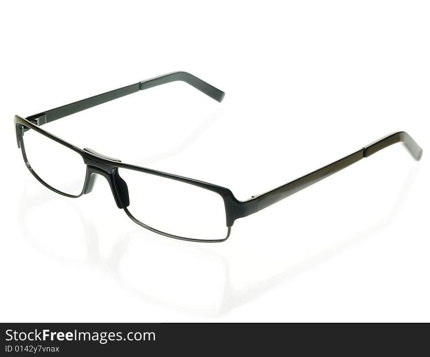 Modern eyeglasses isolated on the white background