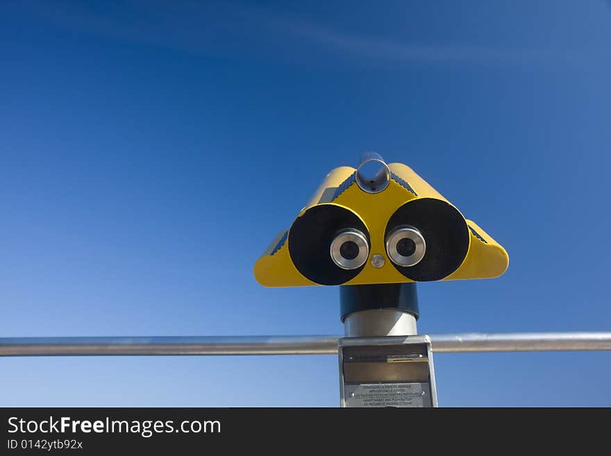 Abstract view of a binocular on a sunny day in southern france