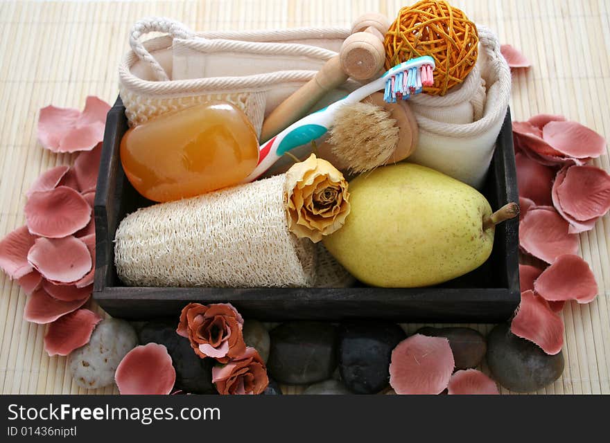 Some wellness products in a basket