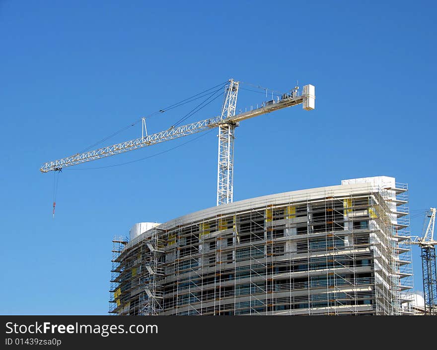 Photographed crane at construction site in Orlando Florida. Photographed crane at construction site in Orlando Florida