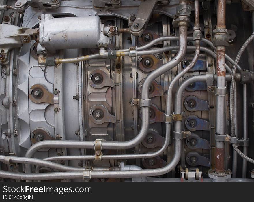 Closeup of jet aircraft engine. Closeup of jet aircraft engine