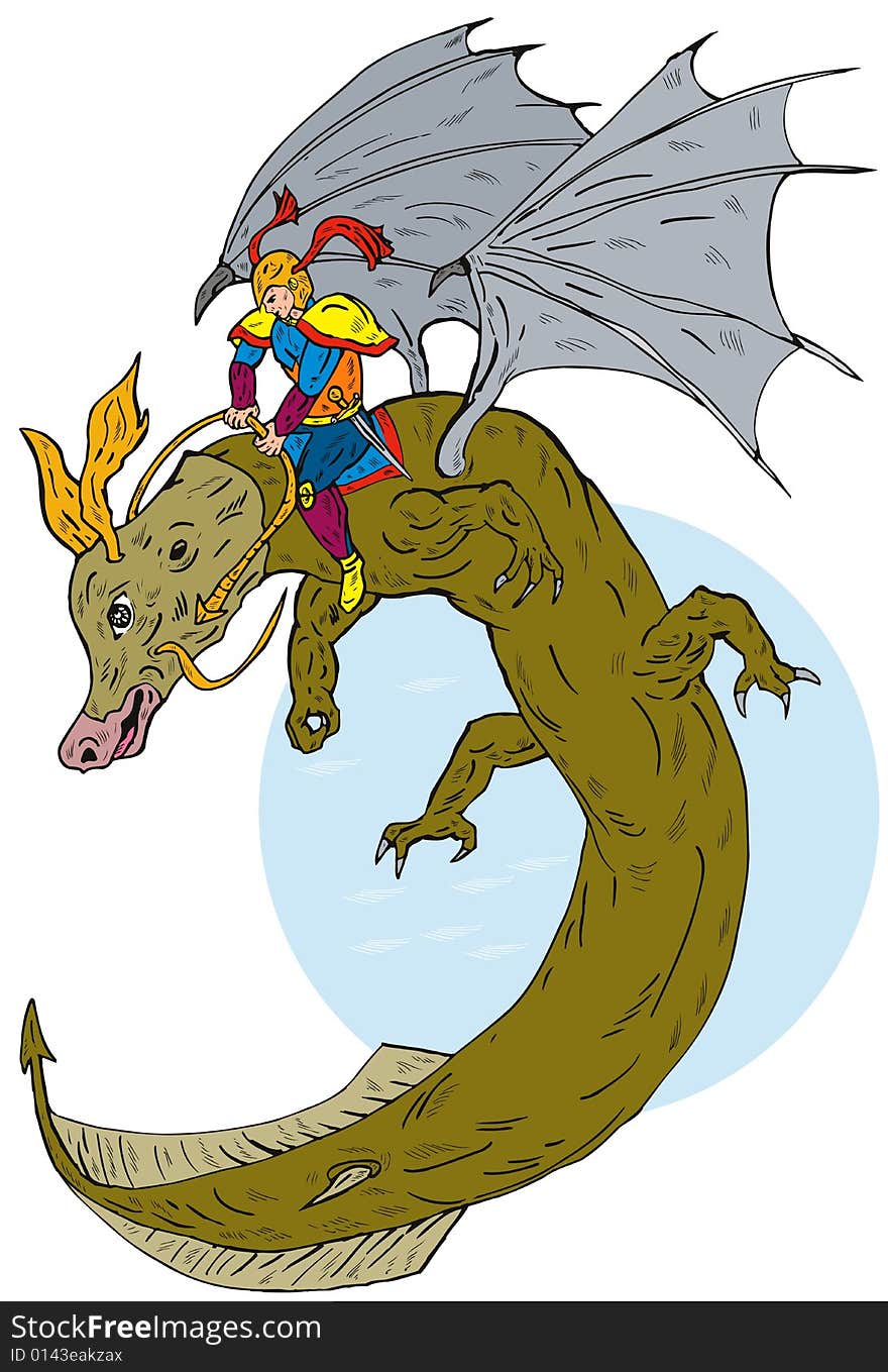 Dragon with rider