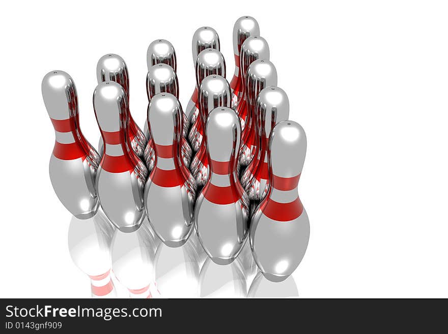 Bowling on the white background