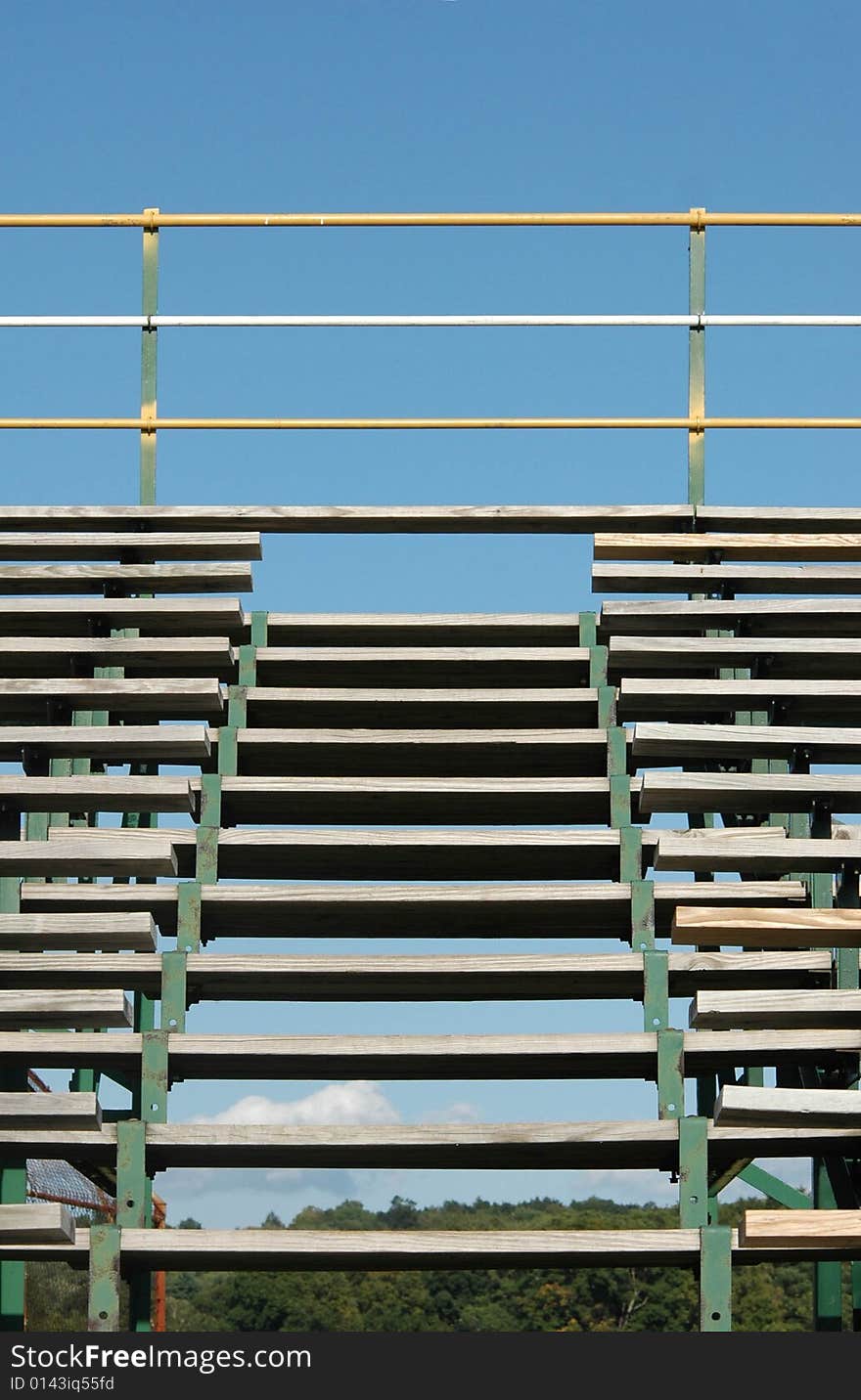 Empty Bleachers blue sky