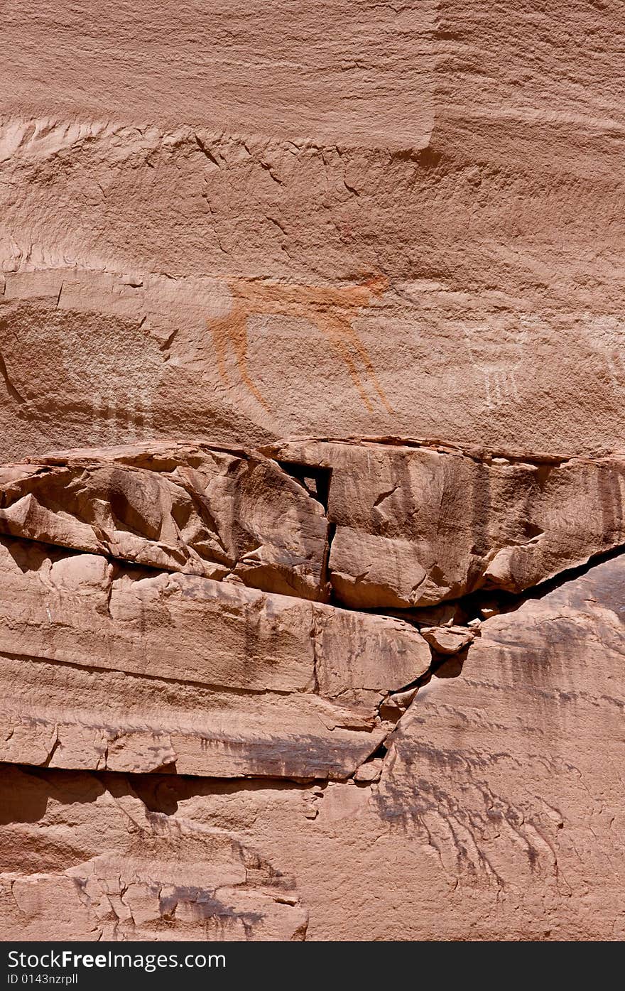 Carvings and ancient art on canyon walls