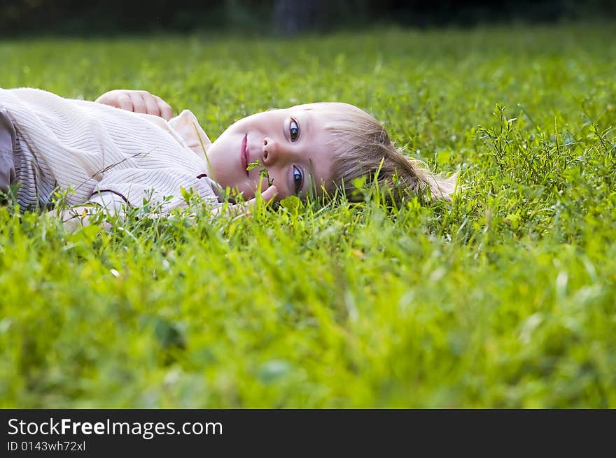 Happy boy in grass