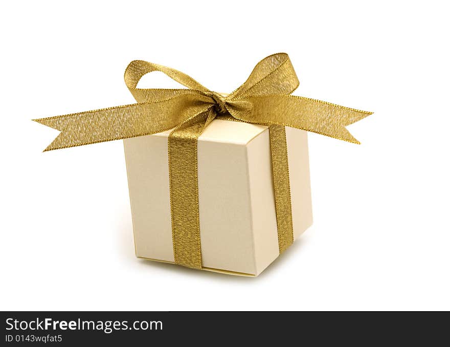 One  fancy gift box on white background